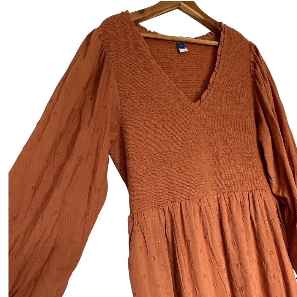 Old Navy Waist Defined Swiss Dot Midi Dress Xl Puff Sleeve Cottagecore Prairie - Picture 6 of 15